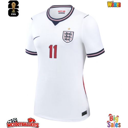 England Marcus Rashford #11 Replica Home Stadium Shirt for Women World Cup 2026 Short Sleeve
